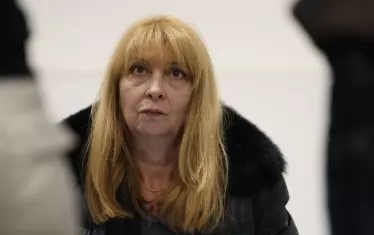 Актрисата Рени Врангова - съпругата на Александър Морфов, по време на процеса Морфов-Василев в съда.