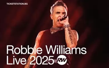 Постерът за концерта на Роби Уилямс на 28 септември в София.