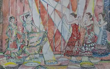 Експресивни испански мотиви в картина на Аройо.