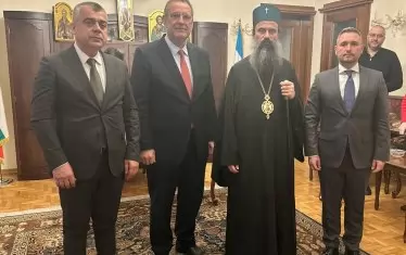 Патриарх Даниил с Джевдет Чакъров, Валентин Тончев и Хайри Садъков.