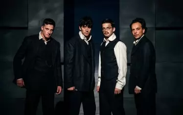  Ясен, Владимир Матеев, Симеон Дамянов и Васил Дуев (от ляво на дясно): "Солунските атентатори".