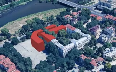 Визуализация показа сеч при застрояването на сграда паметник