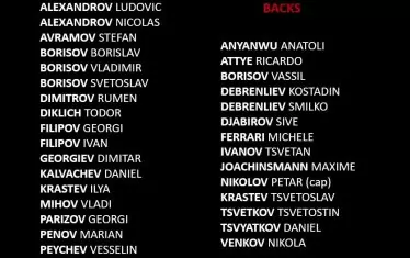 Разширеният състав на националния отбор по ръгби за мачовете срещу Молдова и Сърбия.