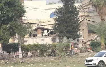 Разрушена от индийска ракета сграда в Муридке, Пунджаб в Пакистан