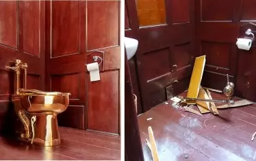 "Америка", изложена в Бленхайм, и местопрестъплението след дръзката кражба.