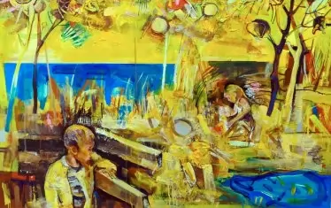  Най-често "лирически герой" в картините на Мурядян е детето, успяло да проникне с фантазията си в мистериозни паралелни светове.