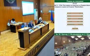 Резултатът от гласуването на днешното заседание на общинския съвет във Велико Търново.