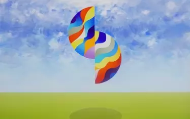  Яркоцветните (полу)сфери на фона на синьо небе са сред любимите сюжети на автора.