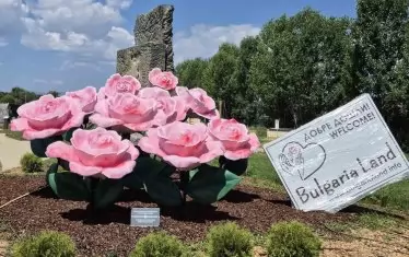 Най-големият макет на рози у нас посреща посетителите.