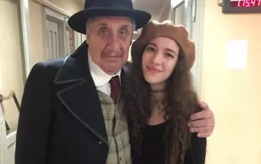  С Марин Янев в антракта на "Хъшове".