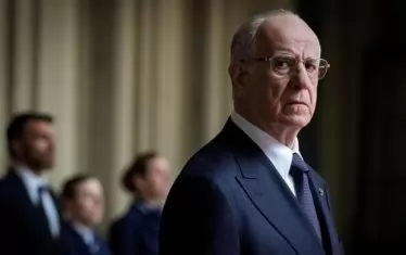 Актьорът като президента Мариано де Сантис в новия филм на Сорентино "Помилване".