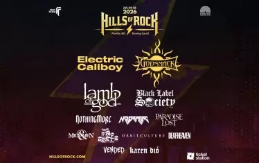 Постерът на Hills of Rock 2026 с обявените до момента участници.