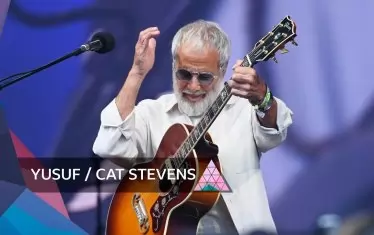  Кет Стивънс на фестивала в Гластънбъри през 2023-то.