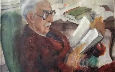 "Портрет на Симеон Радев", след 1950 г., маслени бои върху платно