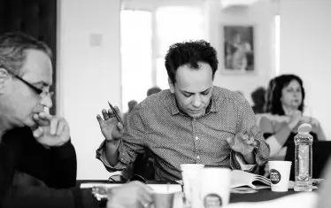  Васил Суев-Тайг и режисьорът Иван Урумов (вляво). 