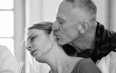  Деян Донков и Пламен Димов по време на репетиция в Народния театър.