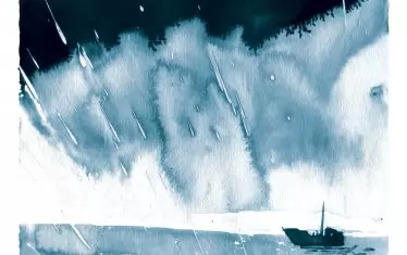 Илюстрация към романа, дело на художника Дамян Дамянов.