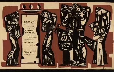 Димитър Киров, мозайка, неизвестна реализация, темпера върху картон.