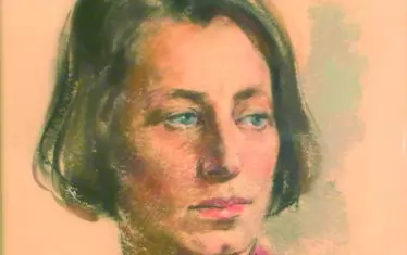  Руска Маринова, портрет на Васка Емануилова, 30-те години на ХХ век, пастел.