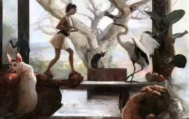  "Срещата", 2018-2019, масло и акрил върху платно 210 х 230 см.