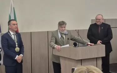  Руси Чанев по време на церемонията.