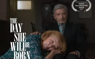 Пламена Гетова и Ириней Константинов във филма "Денят, в който тя ще се роди" на режисьора Емил Спахийски, избран да представлява България в състезанието за късометражен "Оскар" тази година.