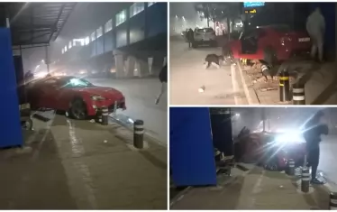 Кола се вряза в спирка в София