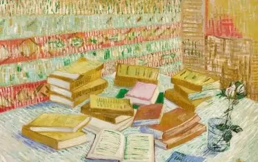  Ван Гог, Piles de romans parisiens et roses dans une verre (Romans parisiens)