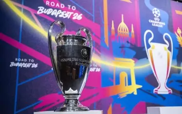 Трофеят в Шампионската лига беше показан днес преди тегленето на жребия за останалите елиминационни фази до финала.