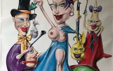  "Свободата води народа (по Йожен Дьолакроа)", 2021, акрил върху платно, 250 х 220 см.