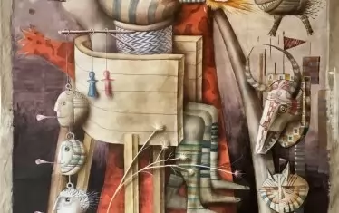  "Последният лов на вожда", 1989, акрил върху платно, 300 х 200 см.