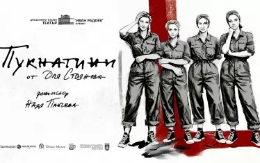  Плакат за постановката "Пукнатини" по пиесата на Оля Стоянова.