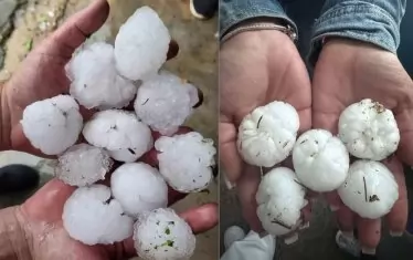 Градушка колкото мандарина удари в Трявна