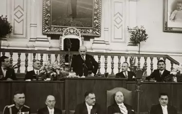 Откриване сесия на Народното събрание под председателството на Стойчо Мошанов, 1938 г.
