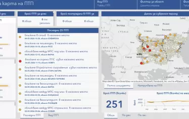 Интерактивната карта на МВР за ПТП е замръзнала на 4 май