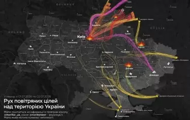  Карта на нощните руски атаки