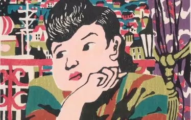  Каваниши Хиде (1894–1965), "Пейзаж. Жена от Кобе"
