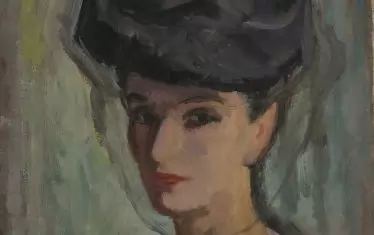 "Автопортрет с шапка", 1943.