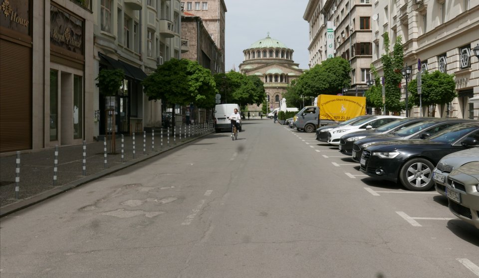 Ot Yuni Polovinata Ulica Sborna Zatvarya Za Avtomobili Sega