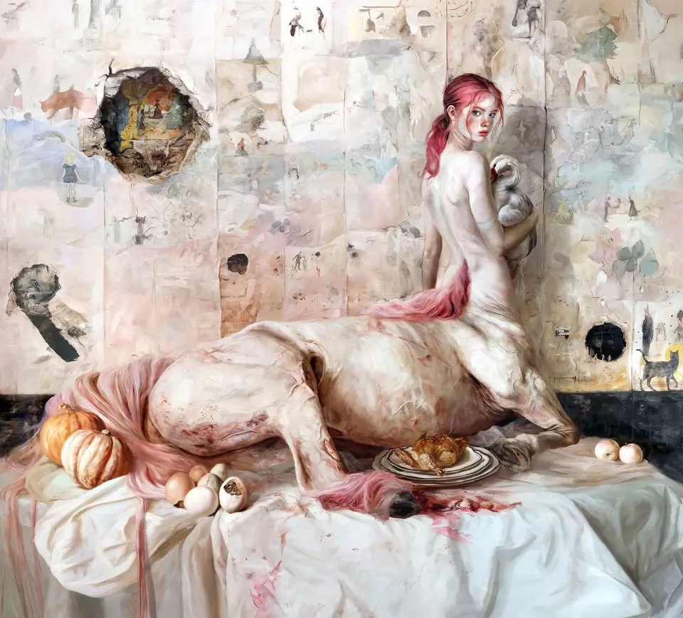 Гийермо Лорка, "Стаята на момчето", 2024, маслени бои, платно 200 х 230 см.