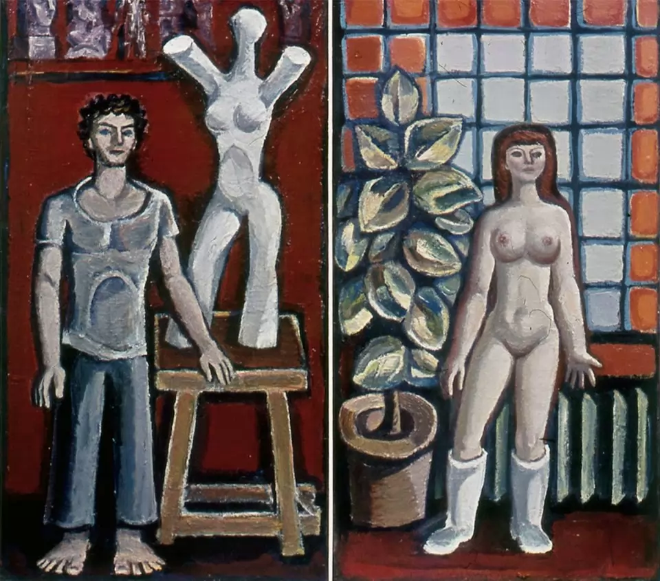 Румен Гашаров, "Художникът и неговит модел", диптих.